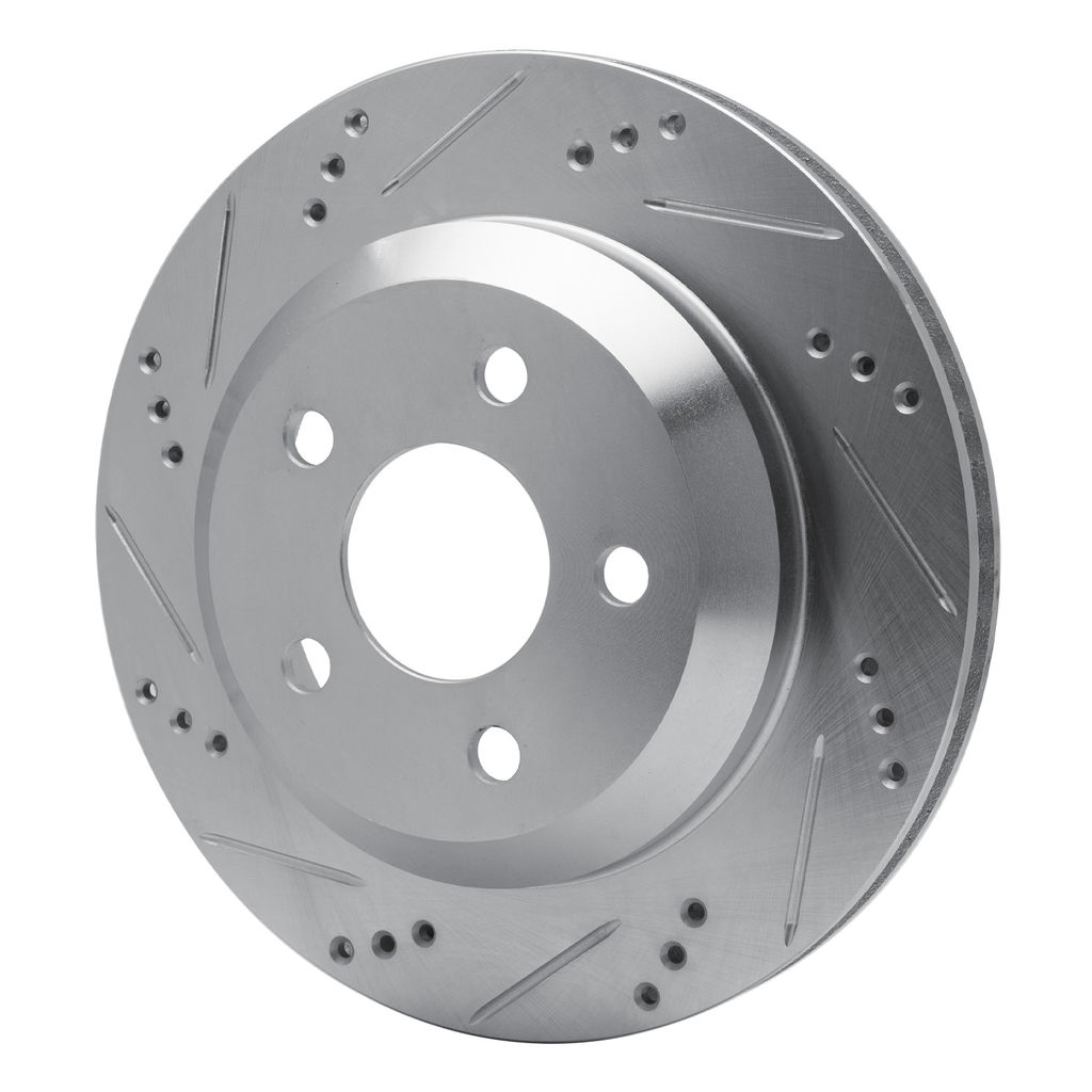 Dynamic Friction 631-52013L - Drilled and Slotted Silver Zinc Brake Rotor