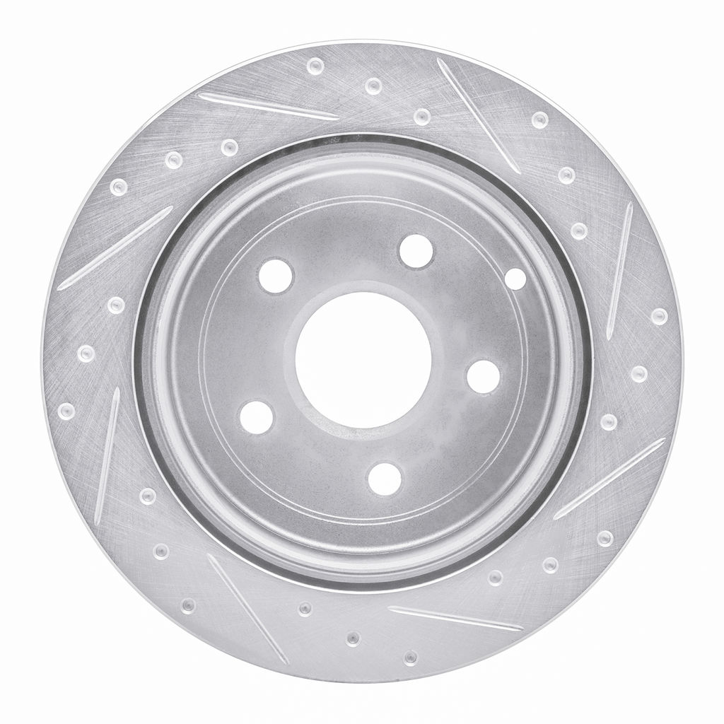 Dynamic Friction 631-52020L - Drilled and Slotted Silver Zinc Brake Rotor