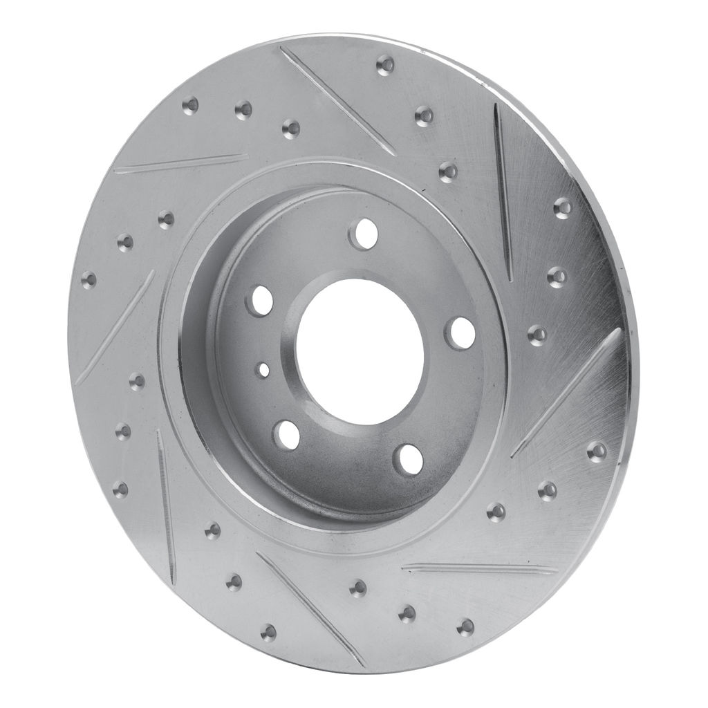 Dynamic Friction 631-52026L - Drilled and Slotted Silver Zinc Brake Rotor