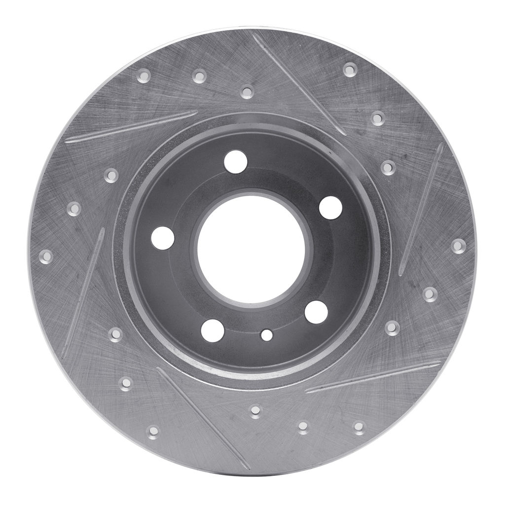 Dynamic Friction 631-53007L - Drilled and Slotted Silver Zinc Brake Rotor