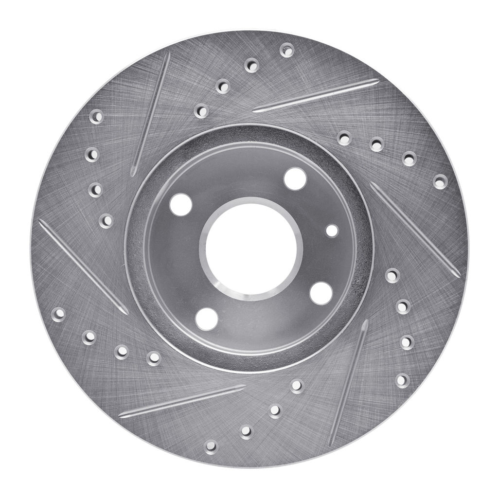 Dynamic Friction 631-54002R - Drilled and Slotted Silver Zinc Brake Rotor