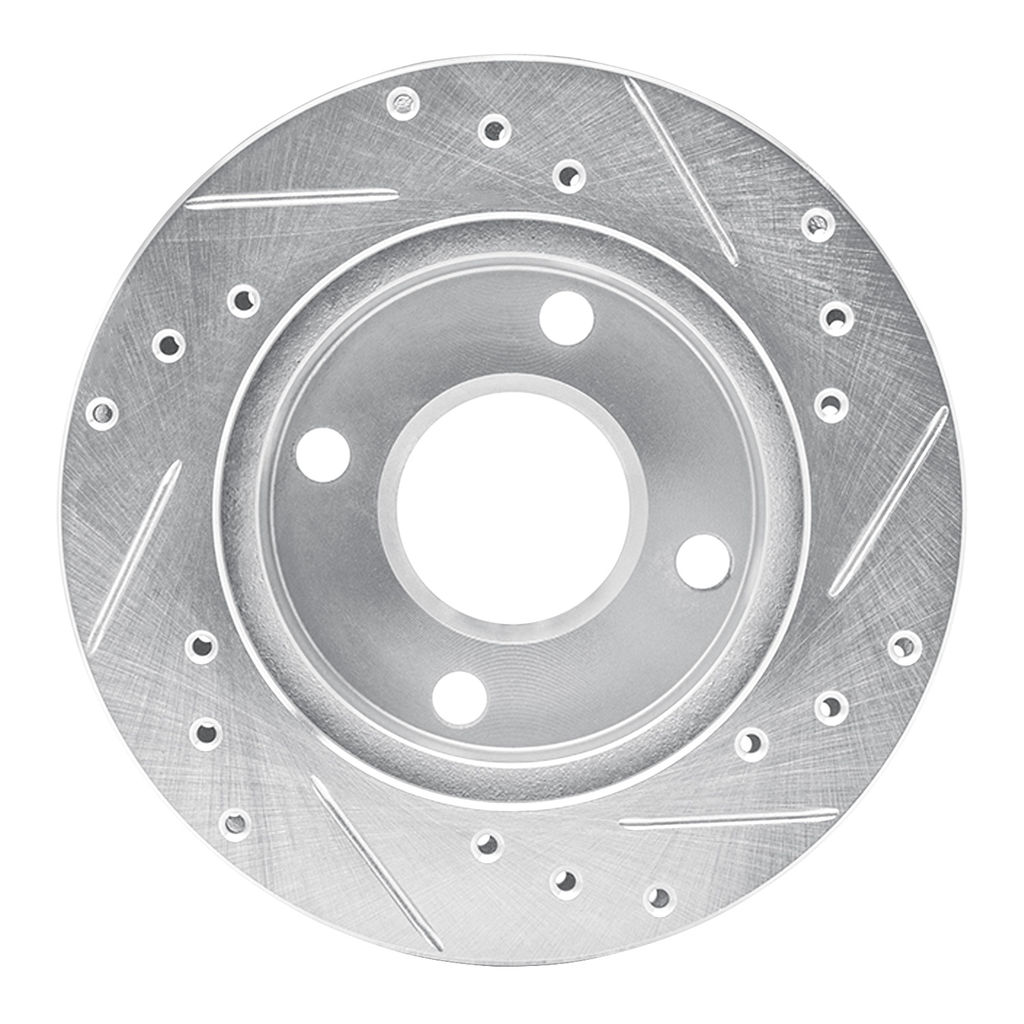 Dynamic Friction 631-54007L - Drilled and Slotted Silver Zinc Brake Rotor