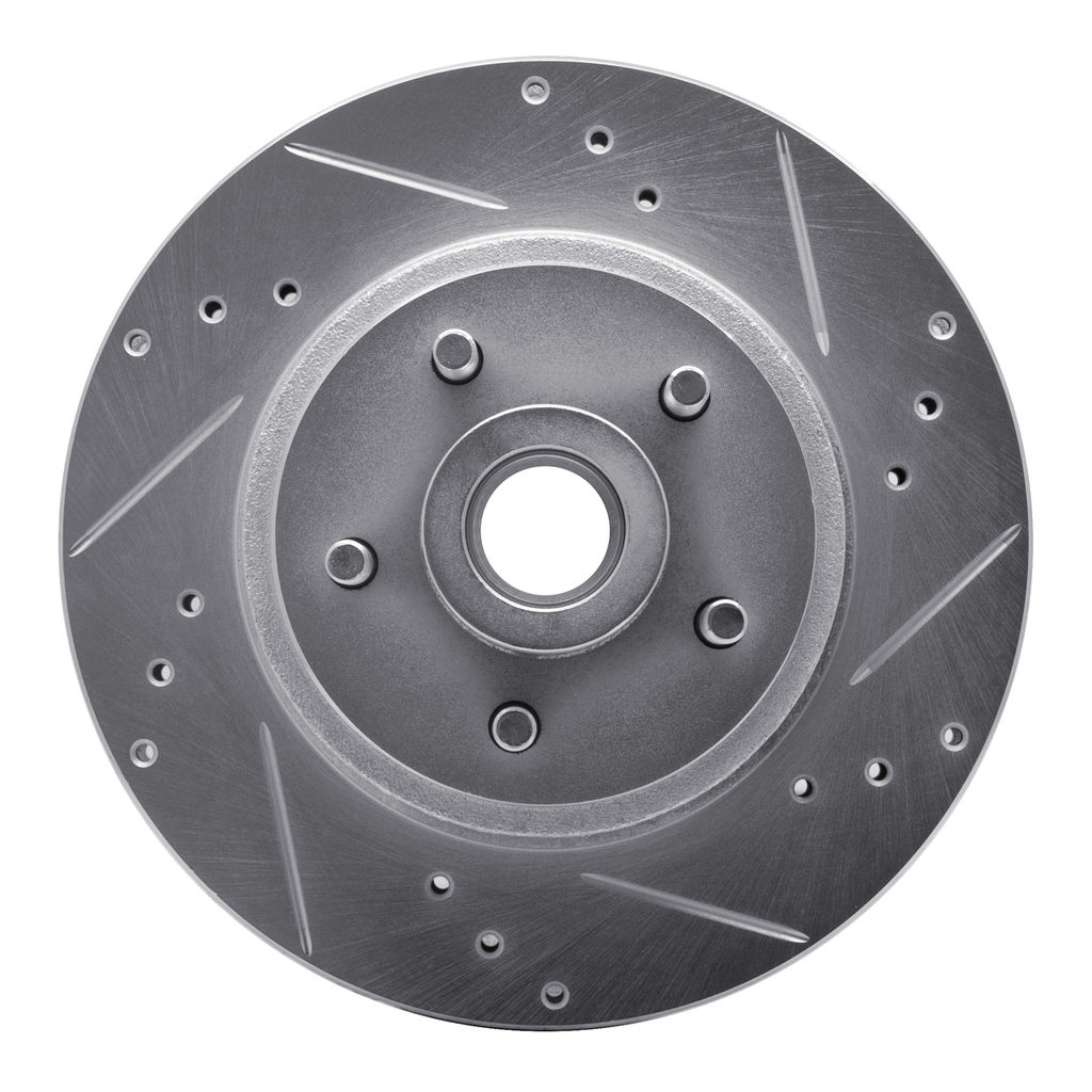 Dynamic Friction 631-54009R - Drilled and Slotted Silver Zinc Brake Rotor