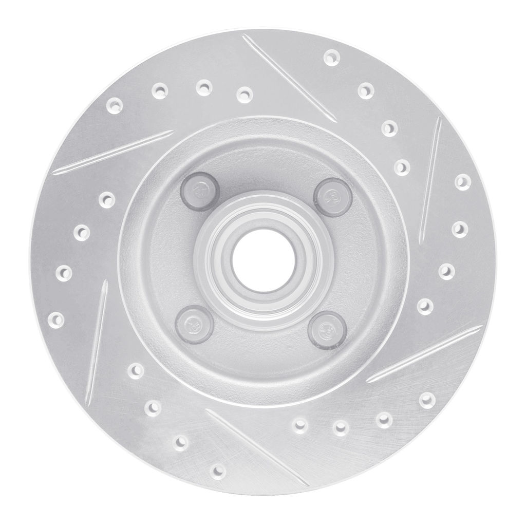 Dynamic Friction 631-54015L - Drilled and Slotted Silver Zinc Brake Rotor