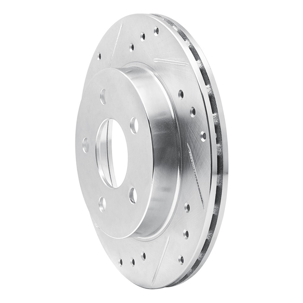 Dynamic Friction 631-54031L - Drilled and Slotted Silver Zinc Brake Rotor