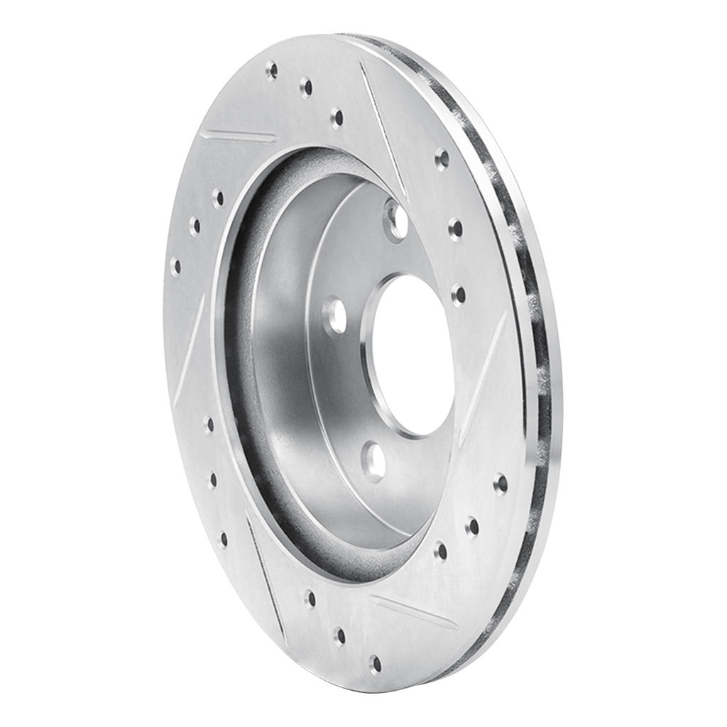 Dynamic Friction 631-54031L - Drilled and Slotted Silver Zinc Brake Rotor