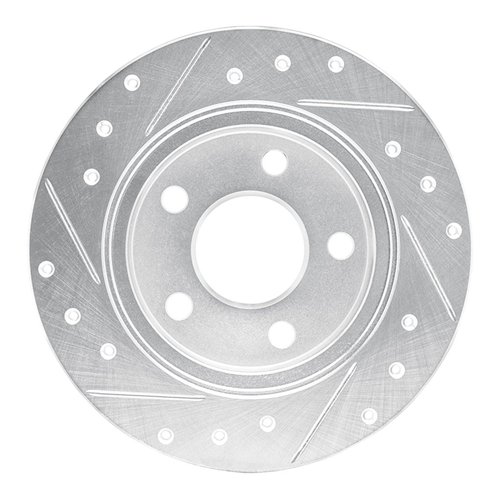 Dynamic Friction 631-54032R - Drilled and Slotted Silver Zinc Brake Rotor