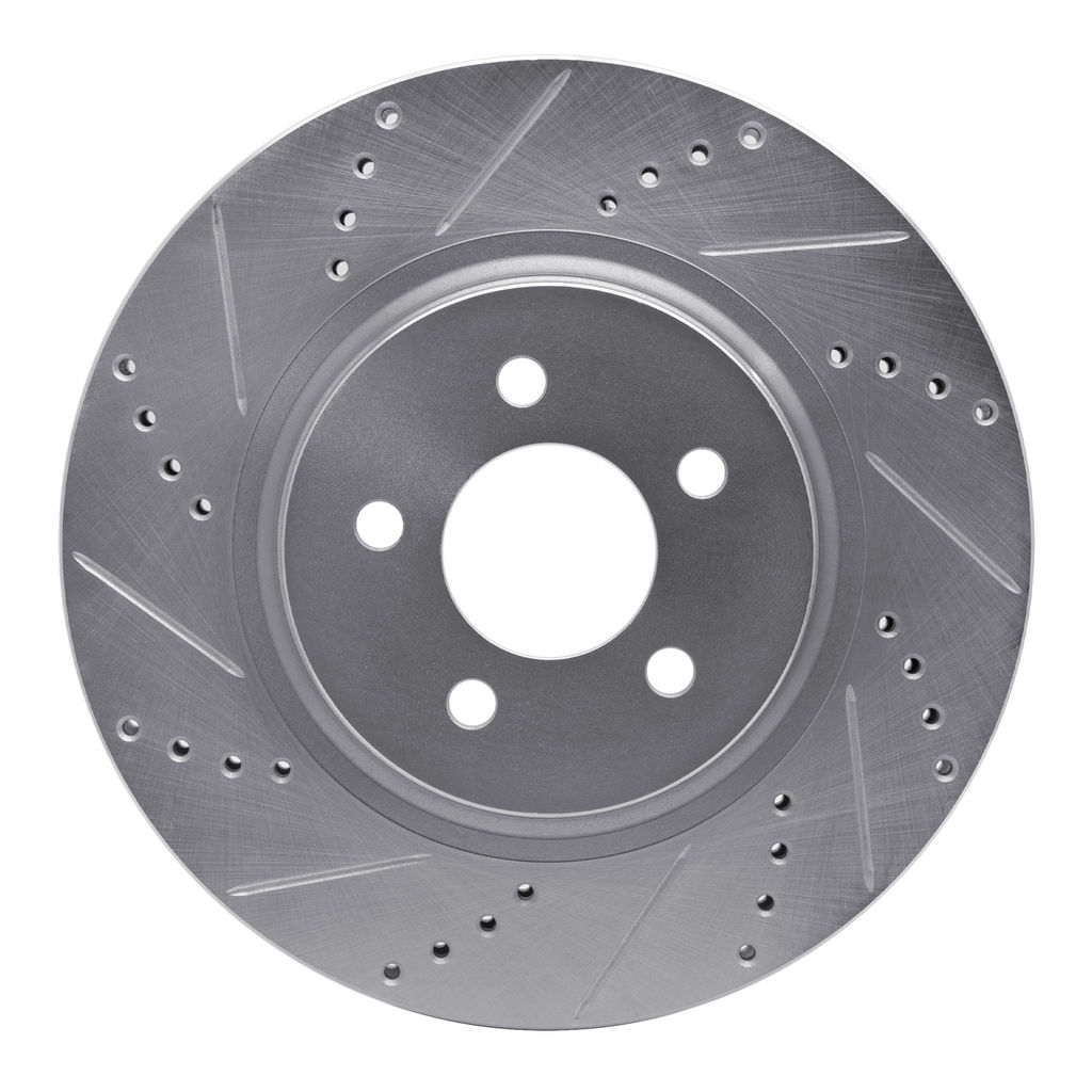 Dynamic Friction 631-54036L - Drilled and Slotted Silver Zinc Brake Rotor