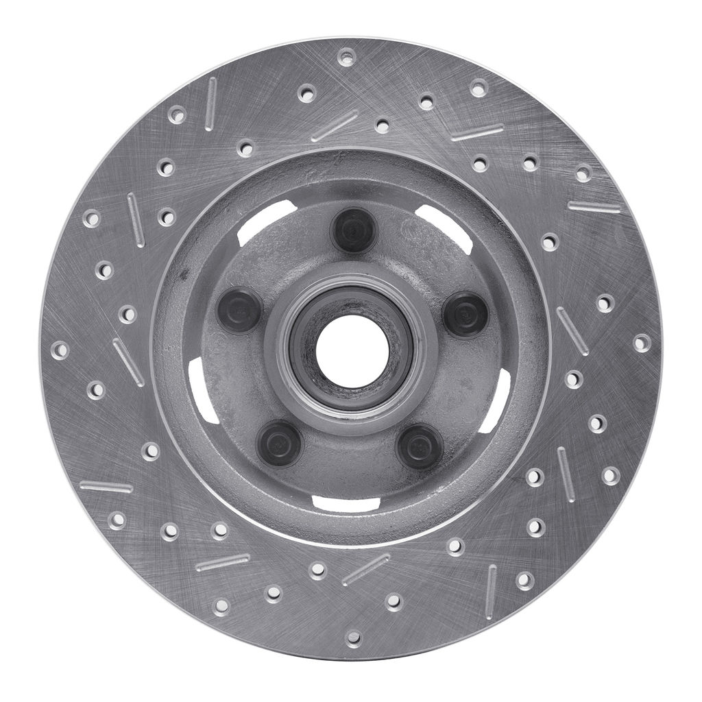 Dynamic Friction 631-54040R - Drilled and Slotted Silver Zinc Brake Rotor