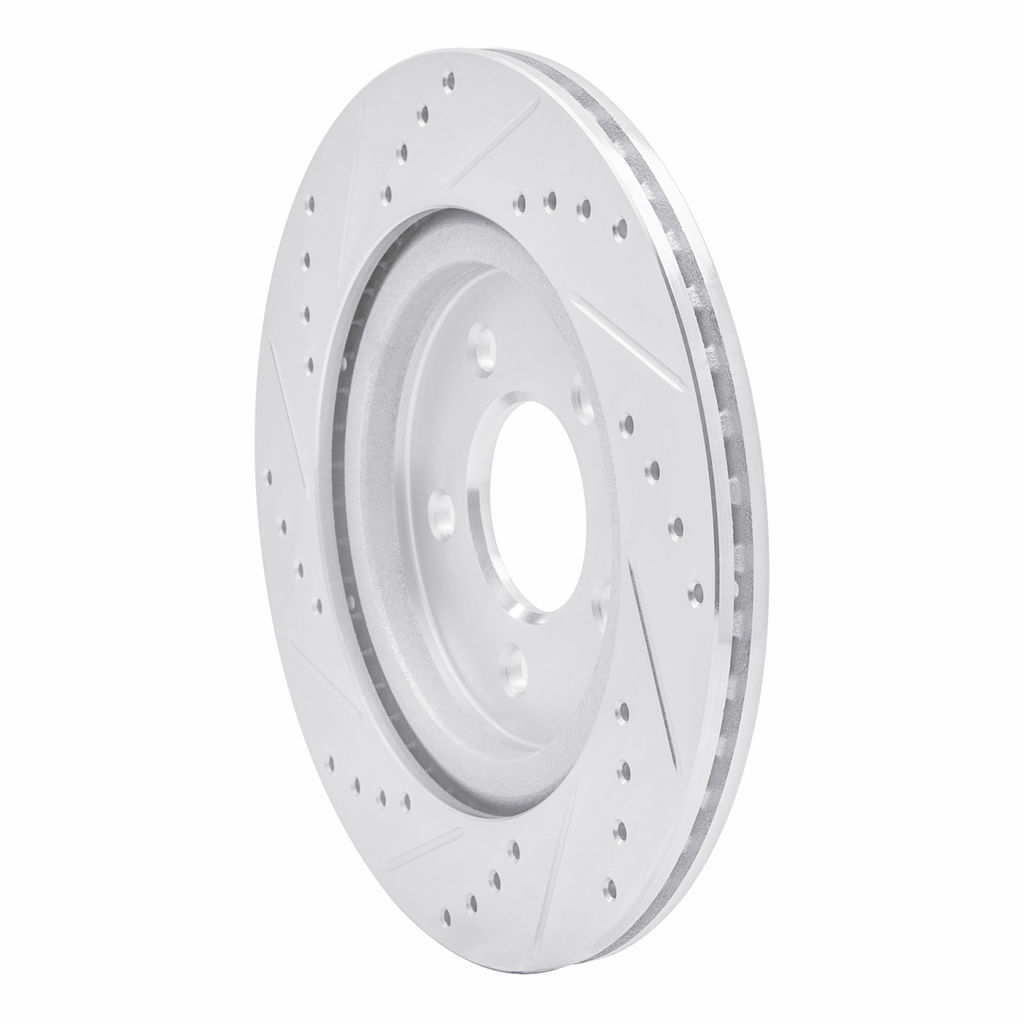 Dynamic Friction 631-54058R - Drilled and Slotted Silver Zinc Brake Rotor