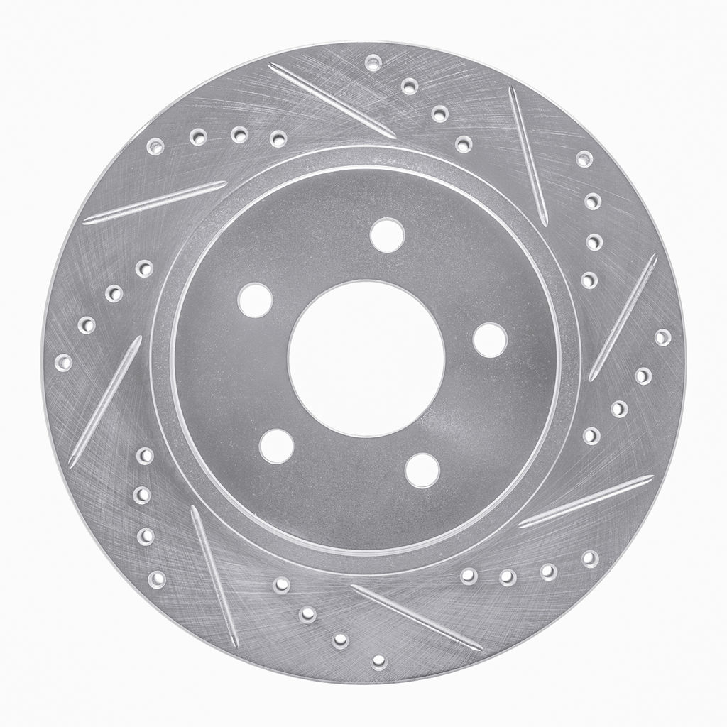 Dynamic Friction 631-54058R - Drilled and Slotted Silver Zinc Brake Rotor