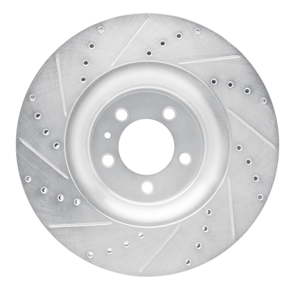 Dynamic Friction 631-54078R - Drilled and Slotted Silver Zinc Brake Rotor