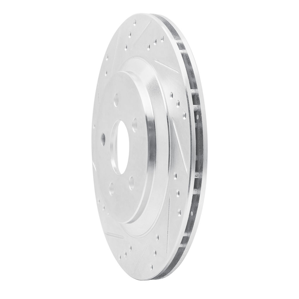 Dynamic Friction 631-54087L - Drilled and Slotted Silver Zinc Brake Rotor