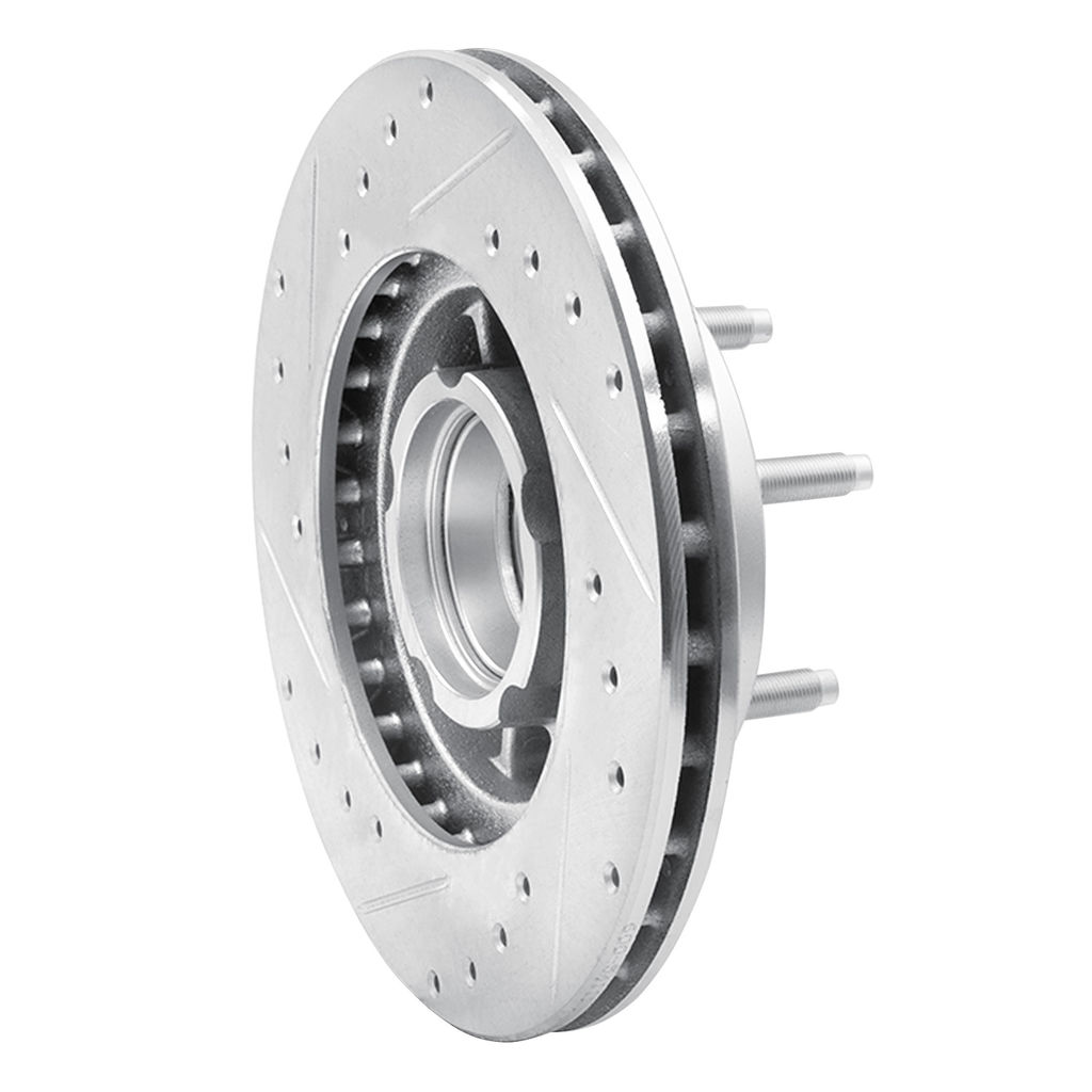 Dynamic Friction 631-54119R - Drilled and Slotted Silver Zinc Brake Rotor