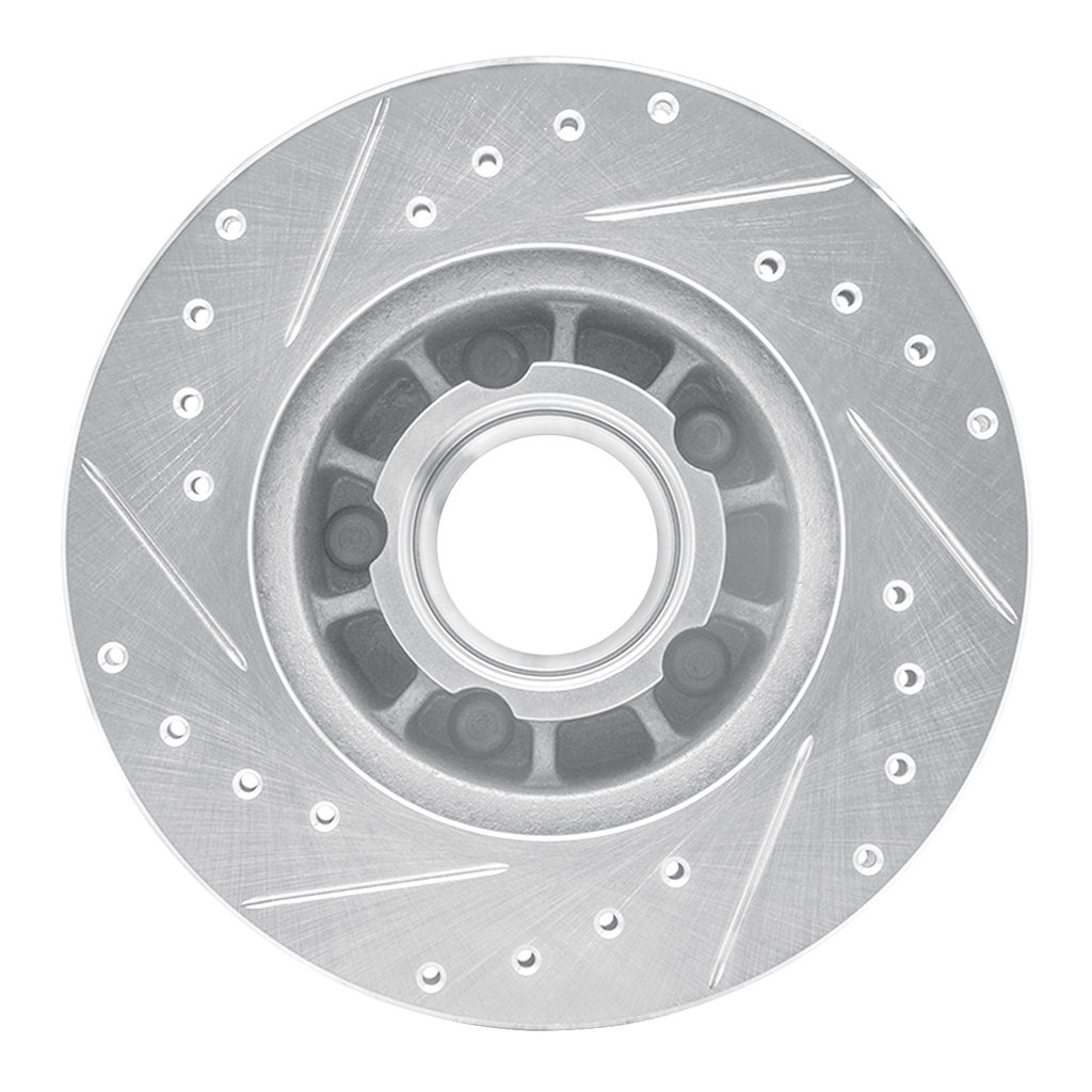 Dynamic Friction 631-54119R - Drilled and Slotted Silver Zinc Brake Rotor