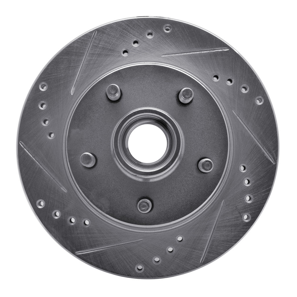 Dynamic Friction 631-54124D - Drilled and Slotted Silver Zinc Brake Rotor