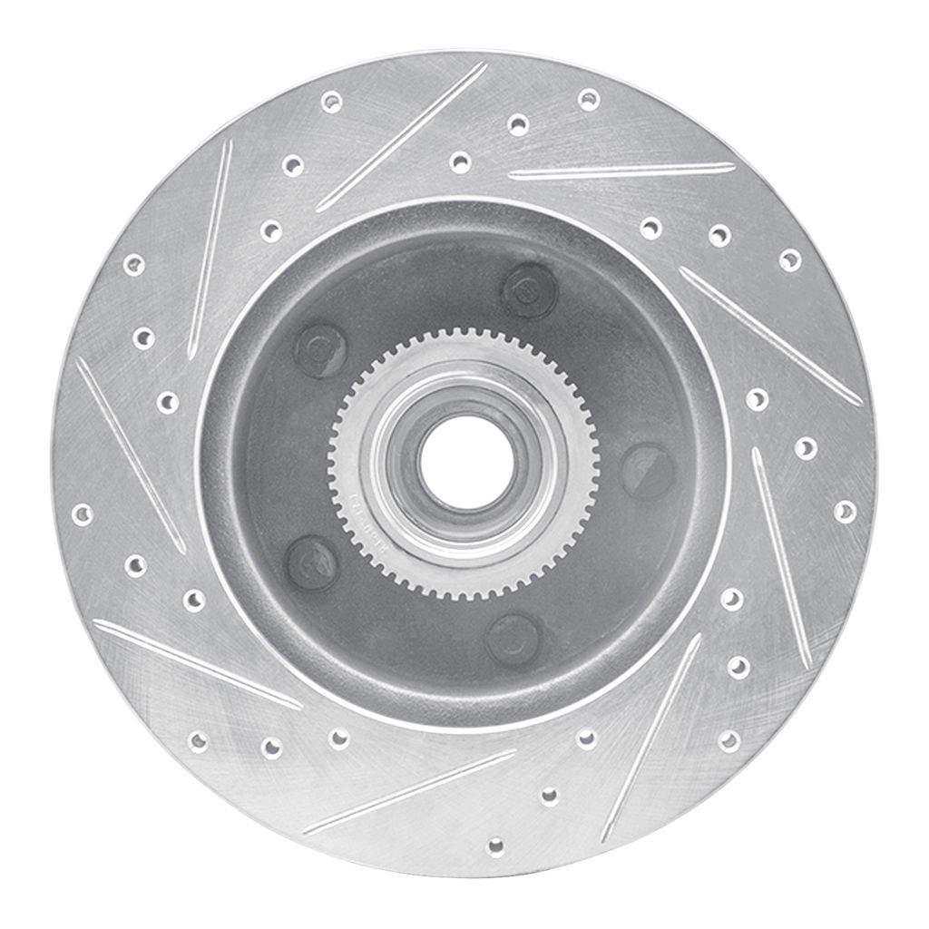 Dynamic Friction 631-54130R - Drilled and Slotted Silver Zinc Brake Rotor