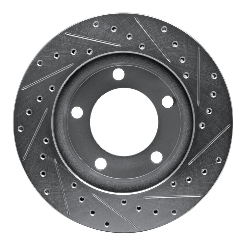 Dynamic Friction 631-54131L - Drilled and Slotted Silver Zinc Brake Rotor