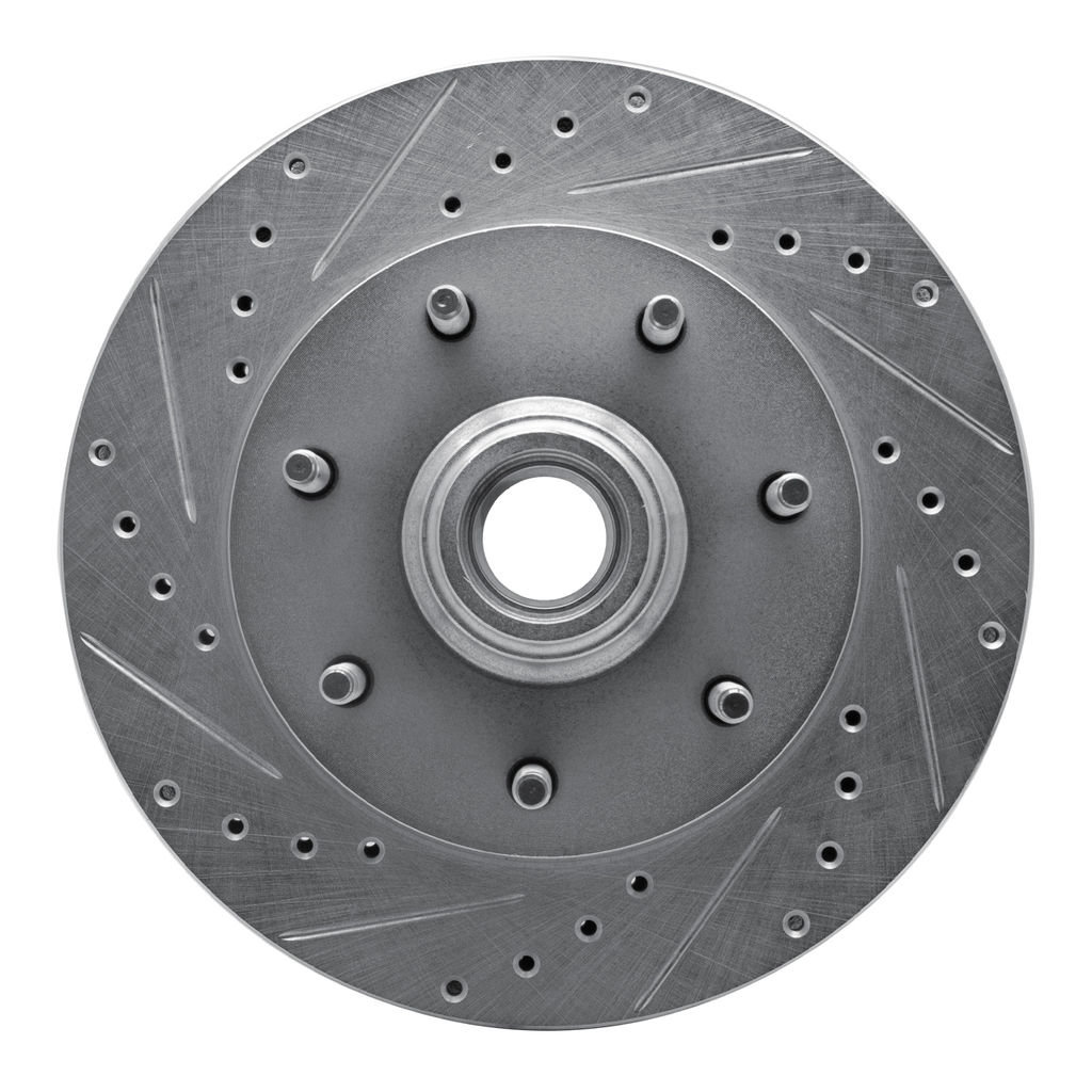 Dynamic Friction 631-54150L - Drilled and Slotted Silver Zinc Brake Rotor