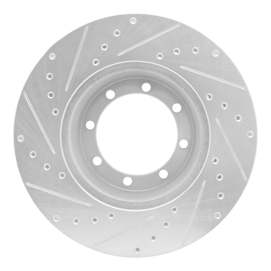 Dynamic Friction 631-54154R - Drilled and Slotted Silver Zinc Brake Rotor