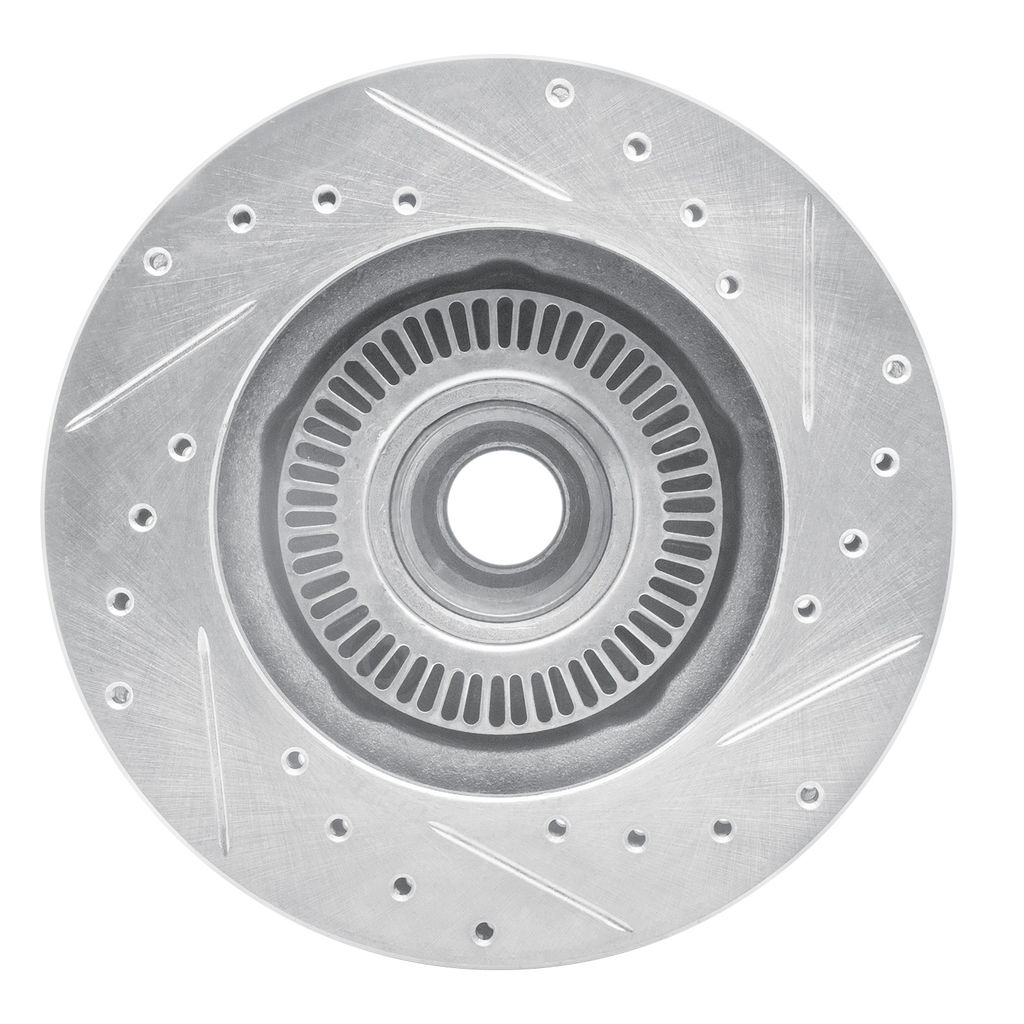 Dynamic Friction 631-54166R - Drilled and Slotted Silver Zinc Brake Rotor