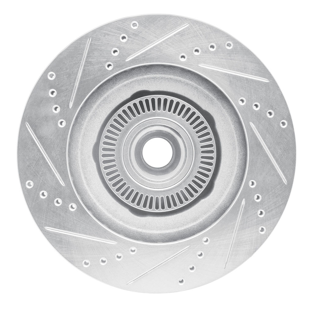 Dynamic Friction 631-54172R - Drilled and Slotted Silver Zinc Brake Rotor