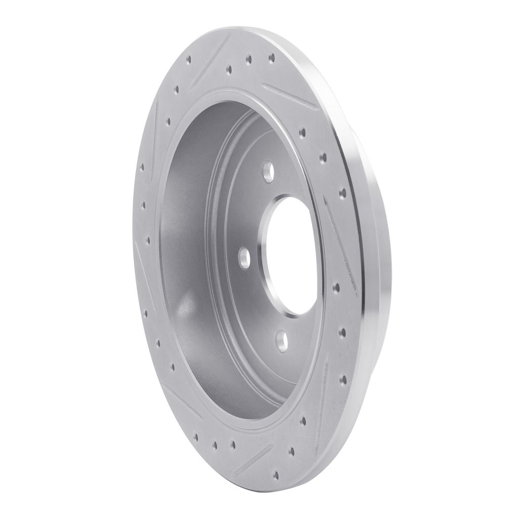 Dynamic Friction 631-54173R - Drilled and Slotted Silver Zinc Brake Rotor