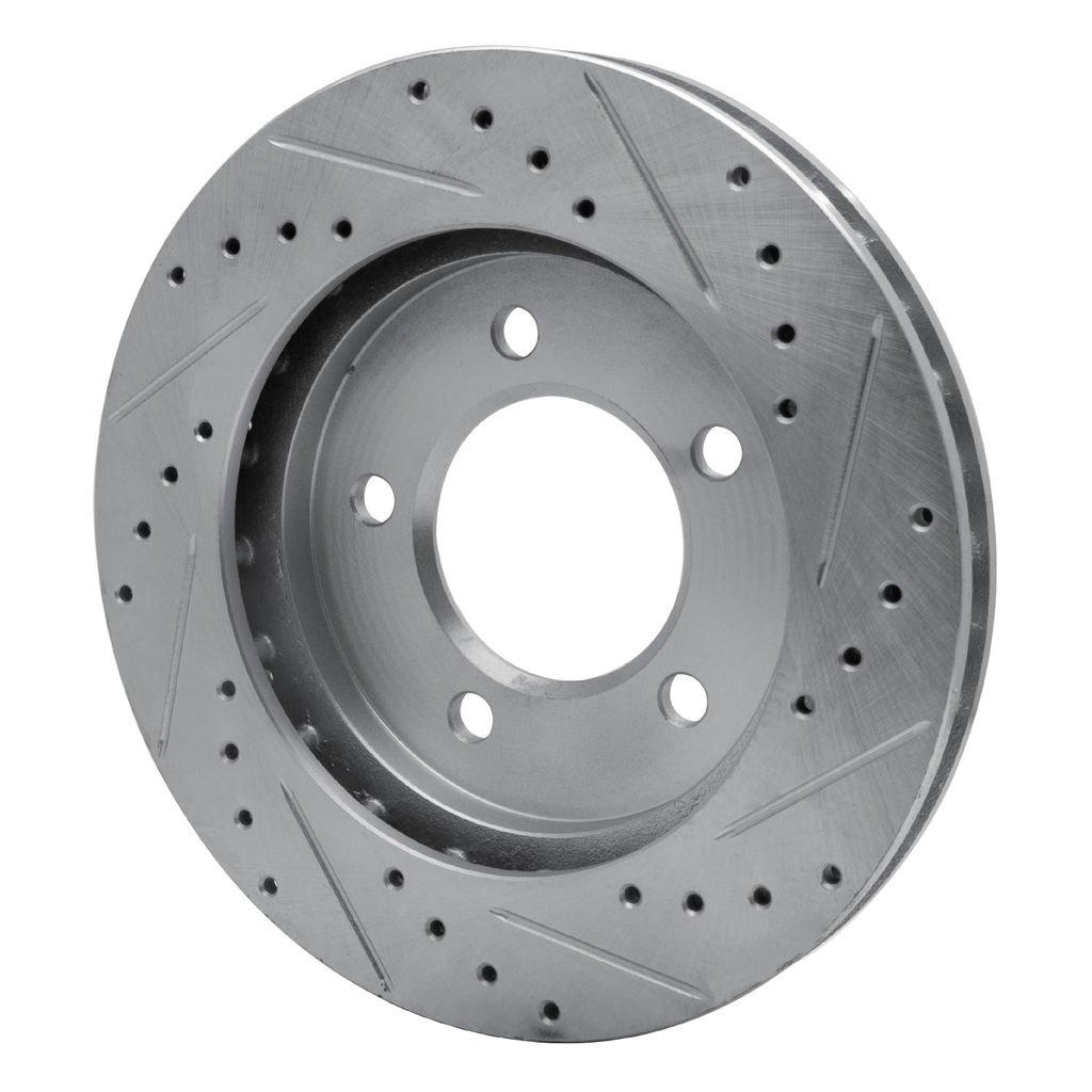 Dynamic Friction 631-54176L - Drilled and Slotted Silver Zinc Brake Rotor