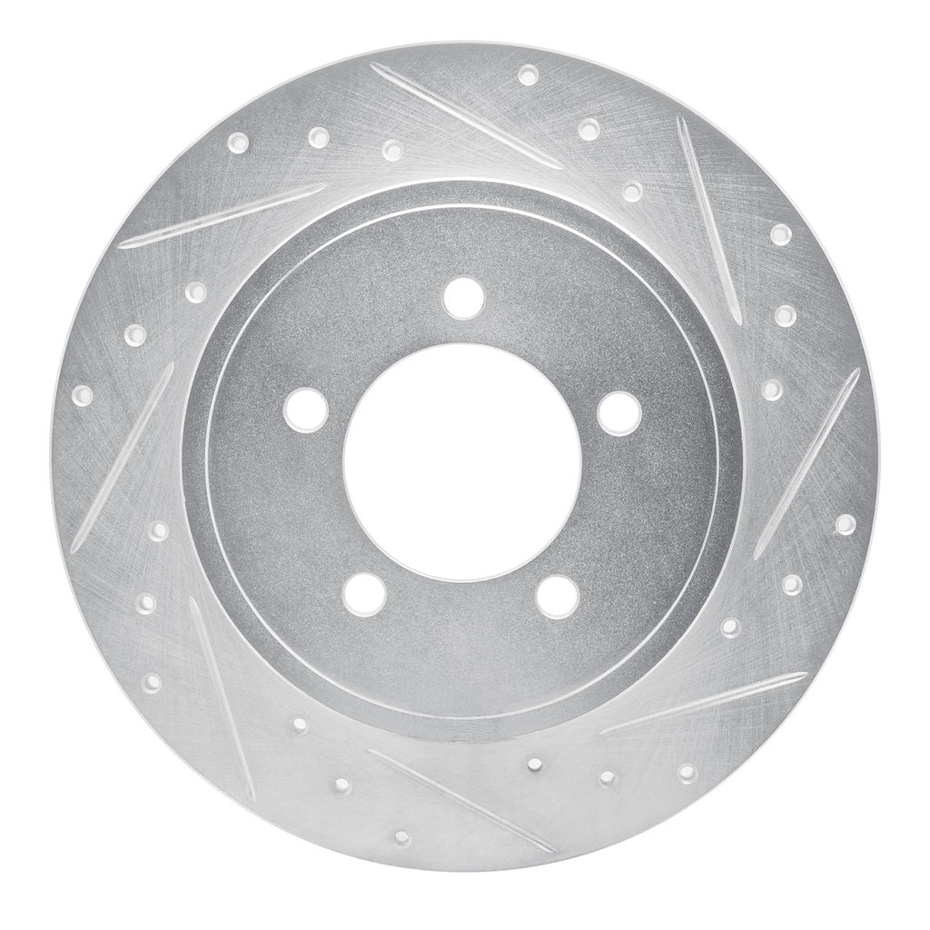 Dynamic Friction 631-54178R - Drilled and Slotted Silver Zinc Brake Rotor