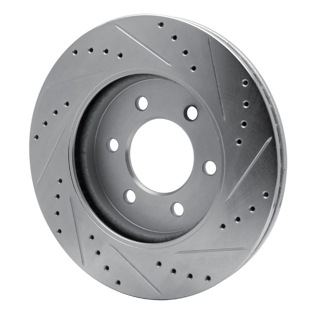 Dynamic Friction 631-54183L - Drilled and Slotted Silver Zinc Brake Rotor