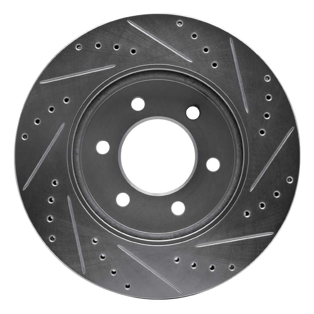 Dynamic Friction 631-54183L - Drilled and Slotted Silver Zinc Brake Rotor