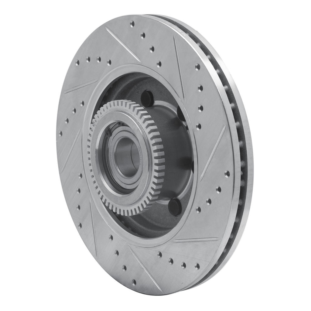 Dynamic Friction 631-54184L - Drilled and Slotted Silver Zinc Brake Rotor