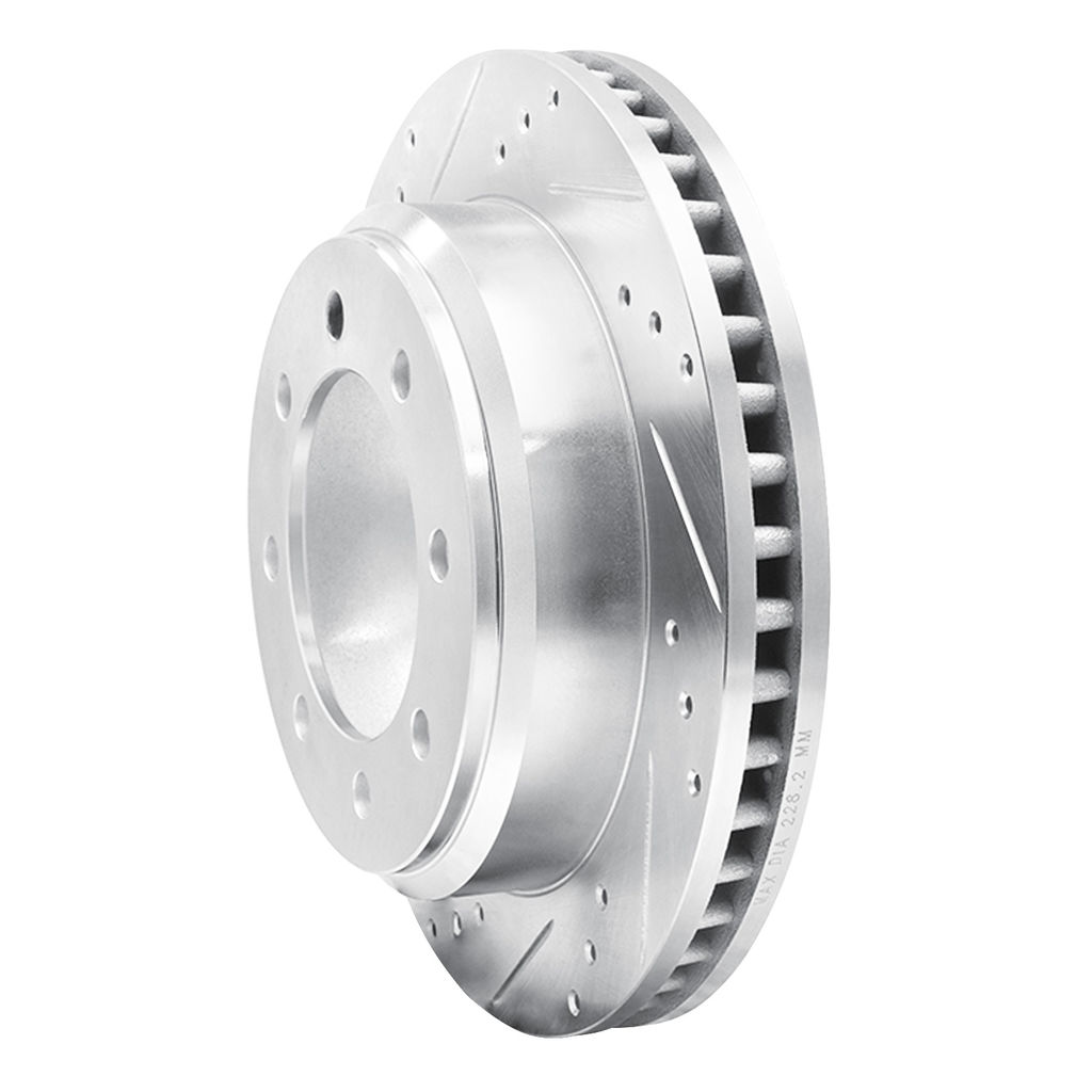 Dynamic Friction 631-54208L - Drilled and Slotted Silver Zinc Brake Rotor