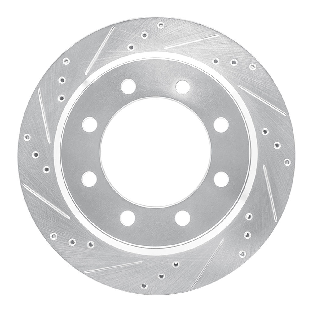Dynamic Friction 631-54208L - Drilled and Slotted Silver Zinc Brake Rotor