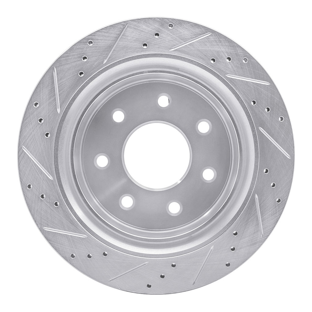 Dynamic Friction 631-54218R - Drilled and Slotted Silver Zinc Brake Rotor