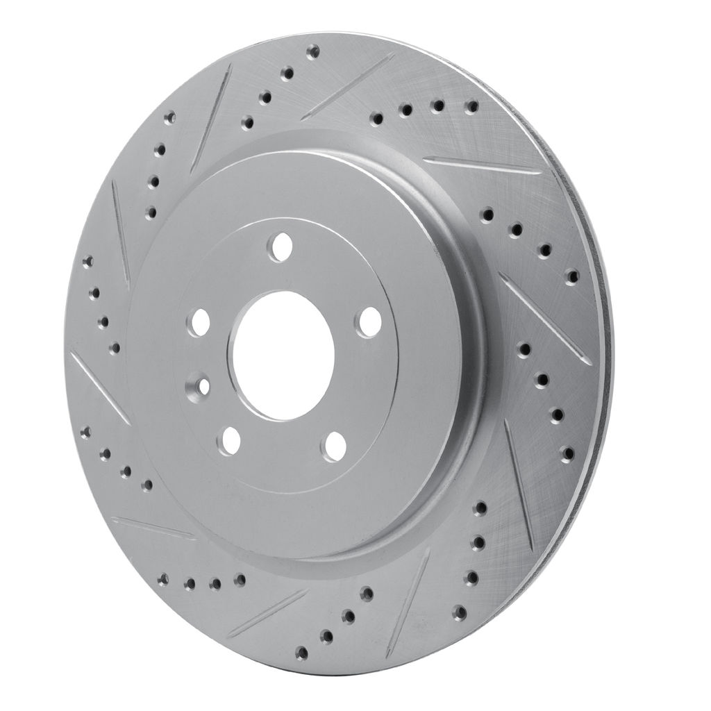 Dynamic Friction 631-54222L - Drilled and Slotted Silver Zinc Brake Rotor