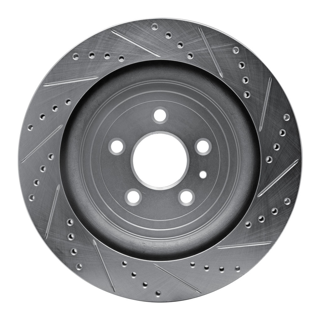 Dynamic Friction 631-54222L - Drilled and Slotted Silver Zinc Brake Rotor