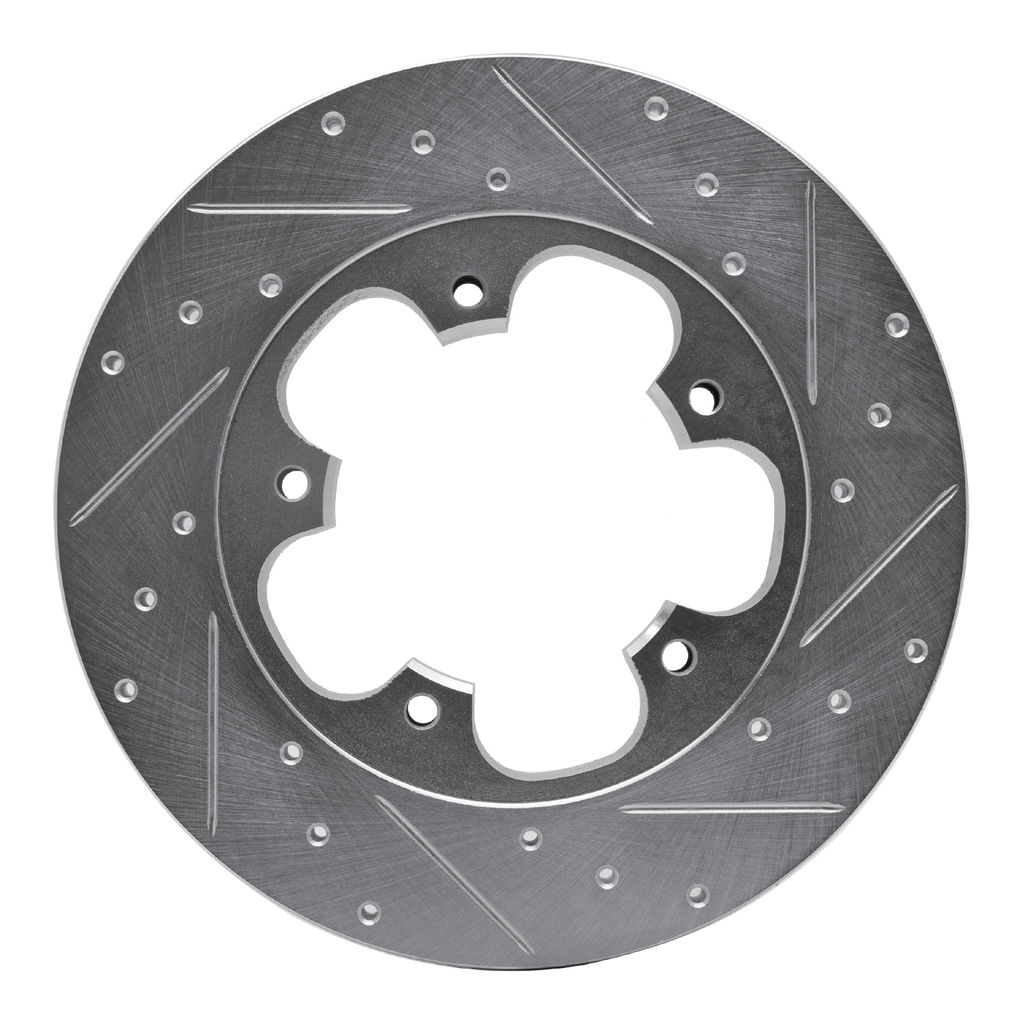 Dynamic Friction 631-54228L - Drilled and Slotted Silver Zinc Brake Rotor