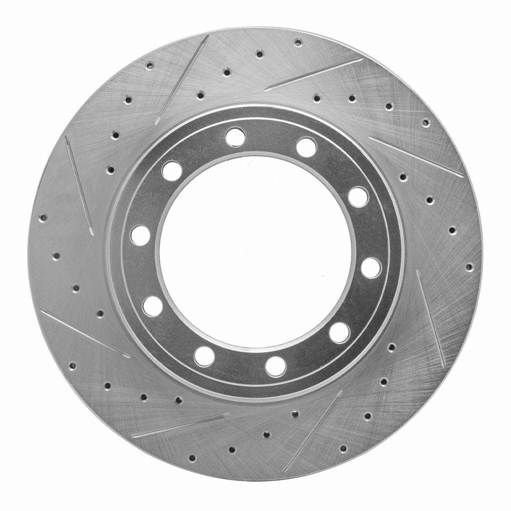 Dynamic Friction 631-54256L - Drilled and Slotted Silver Zinc Brake Rotor