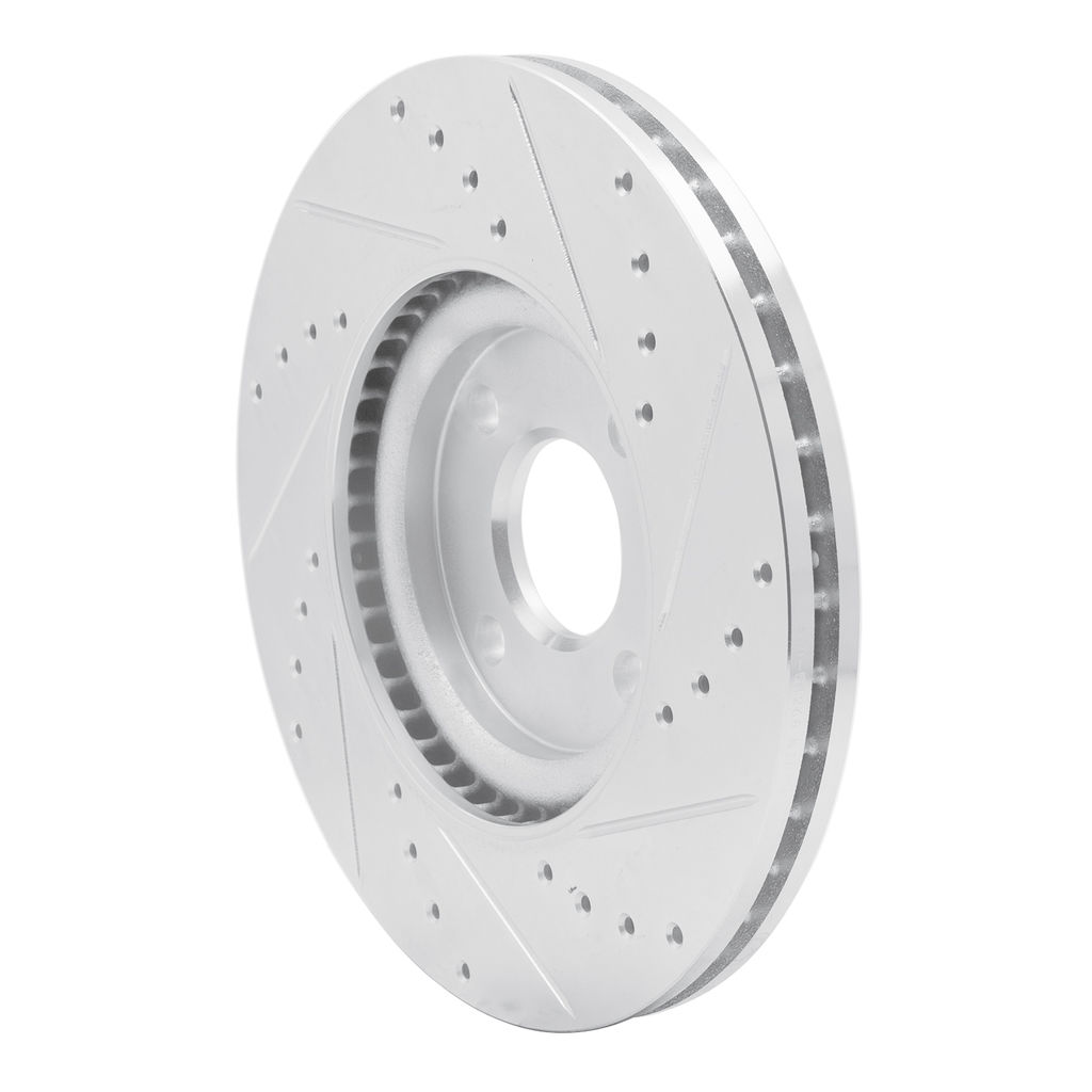 Dynamic Friction 631-54268L - Drilled and Slotted Silver Zinc Brake Rotor