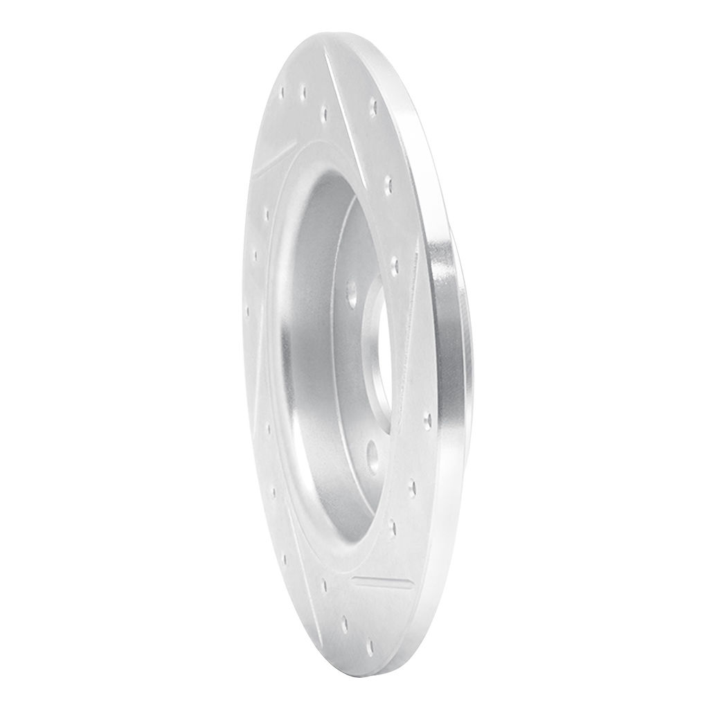 Dynamic Friction 631-54271L - Drilled and Slotted Silver Zinc Brake Rotor