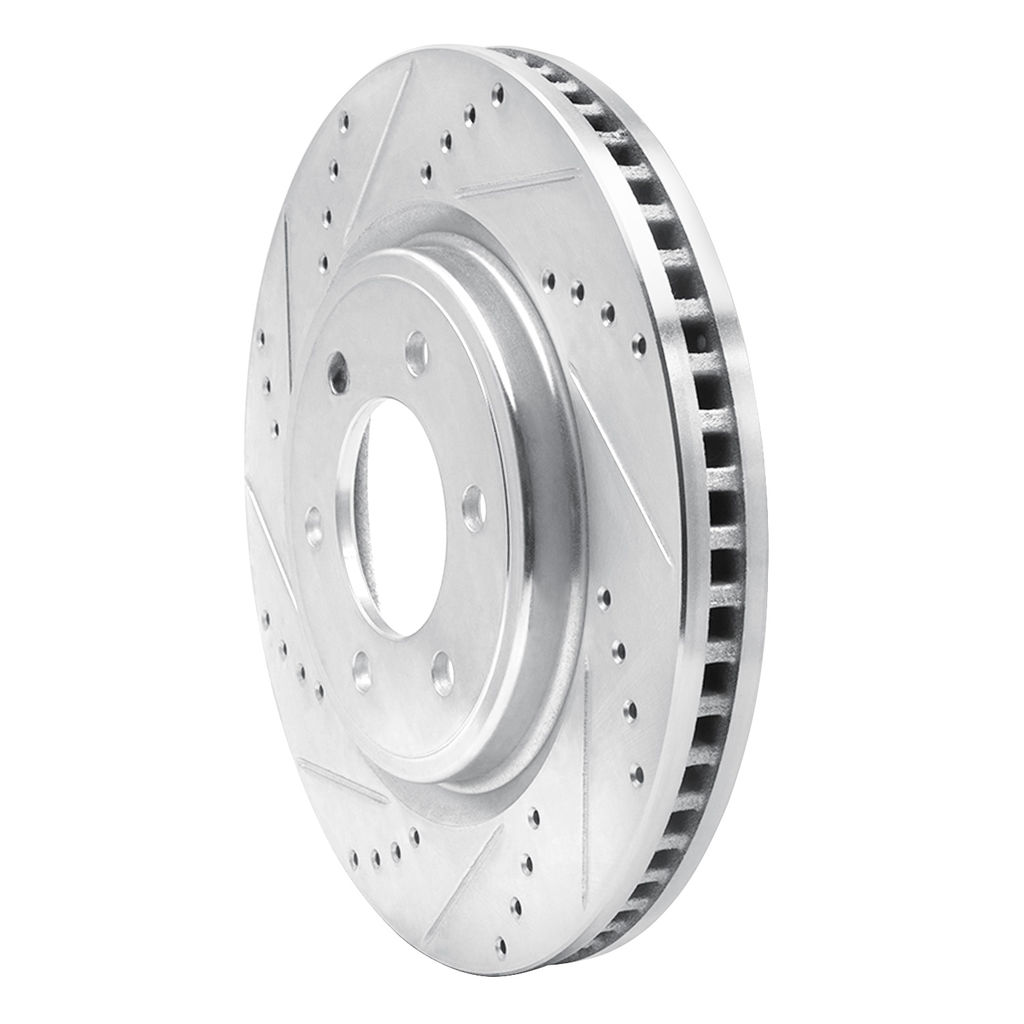 Dynamic Friction 631-54287L - Drilled and Slotted Silver Zinc Brake Rotor