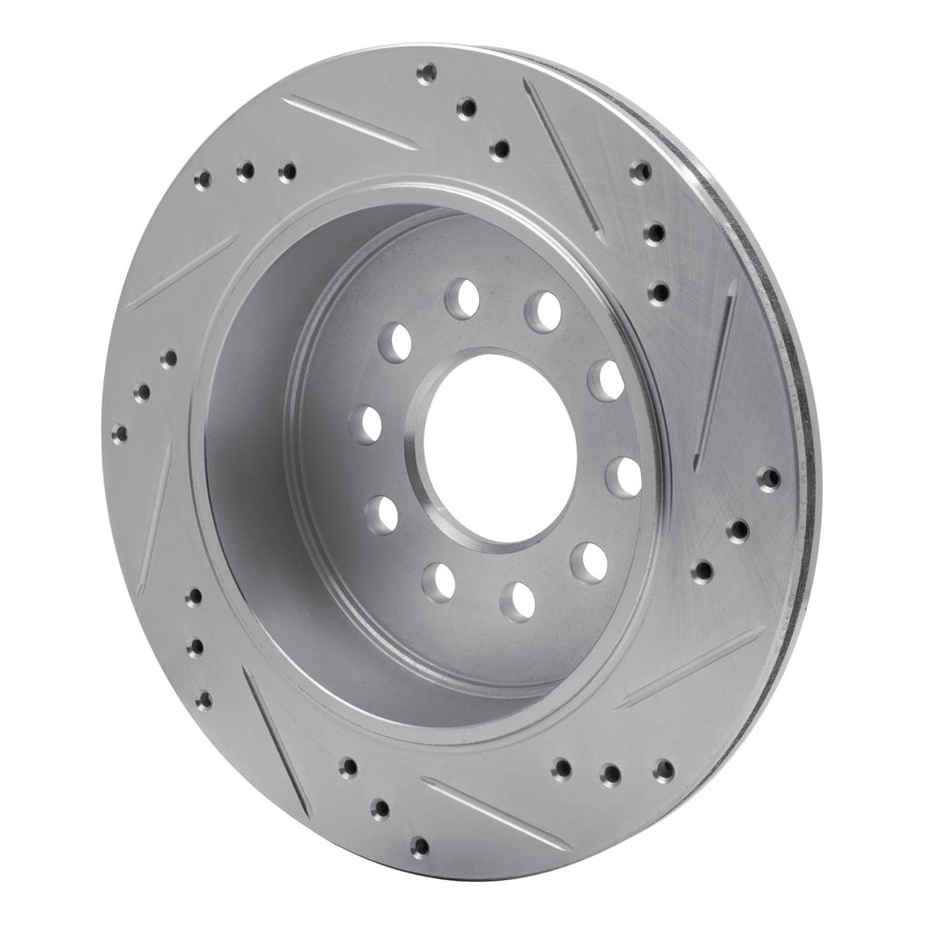 Dynamic Friction 631-55003L - Drilled and Slotted Silver Zinc Brake Rotor