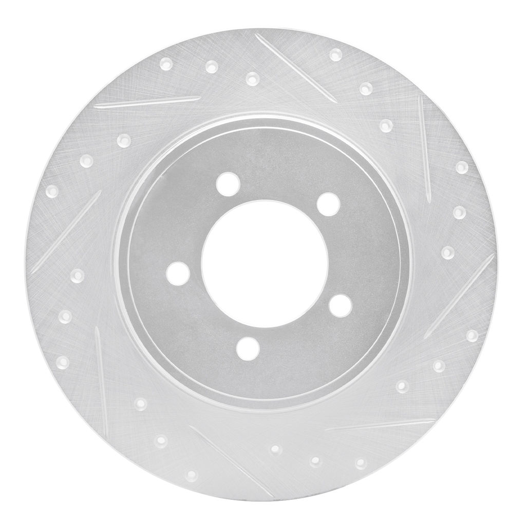 Dynamic Friction 631-55008R - Drilled and Slotted Silver Zinc Brake Rotor