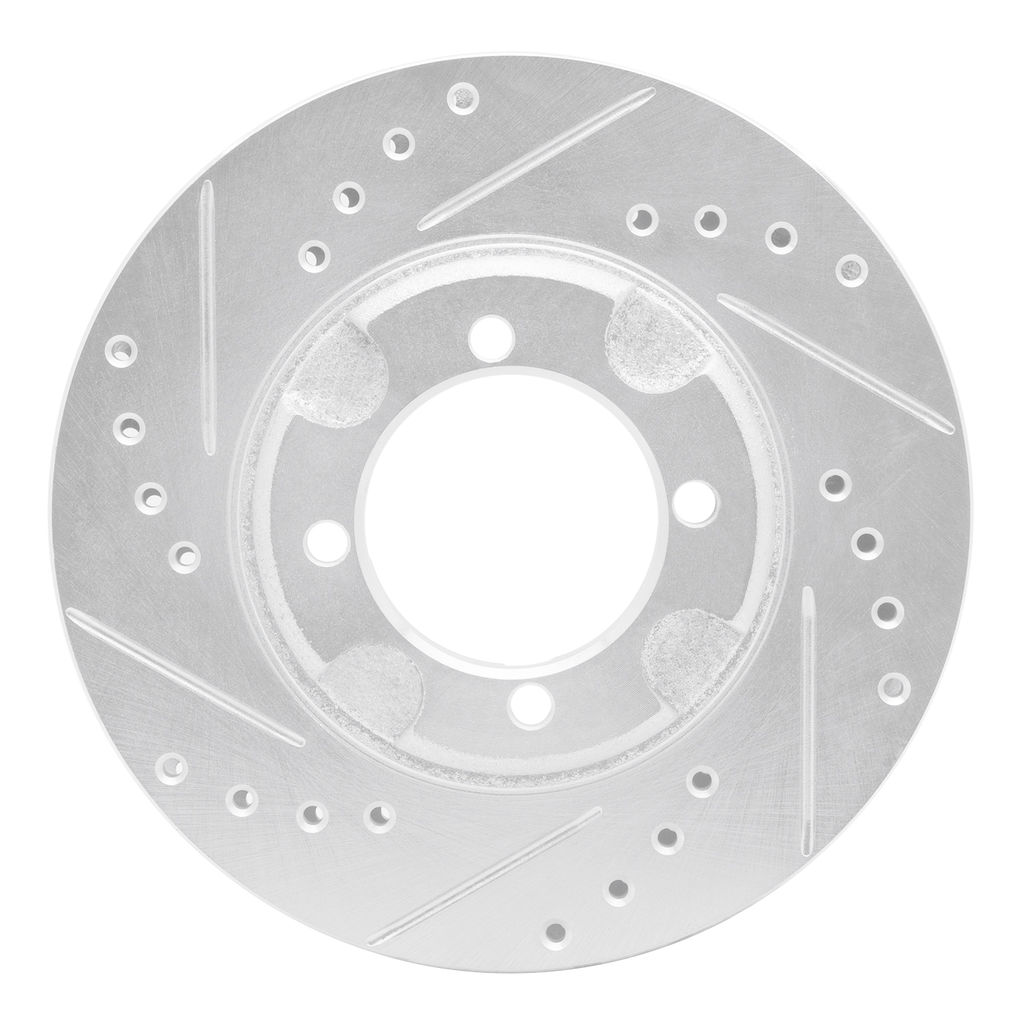 Dynamic Friction 631-56000L - Drilled and Slotted Silver Zinc Brake Rotor