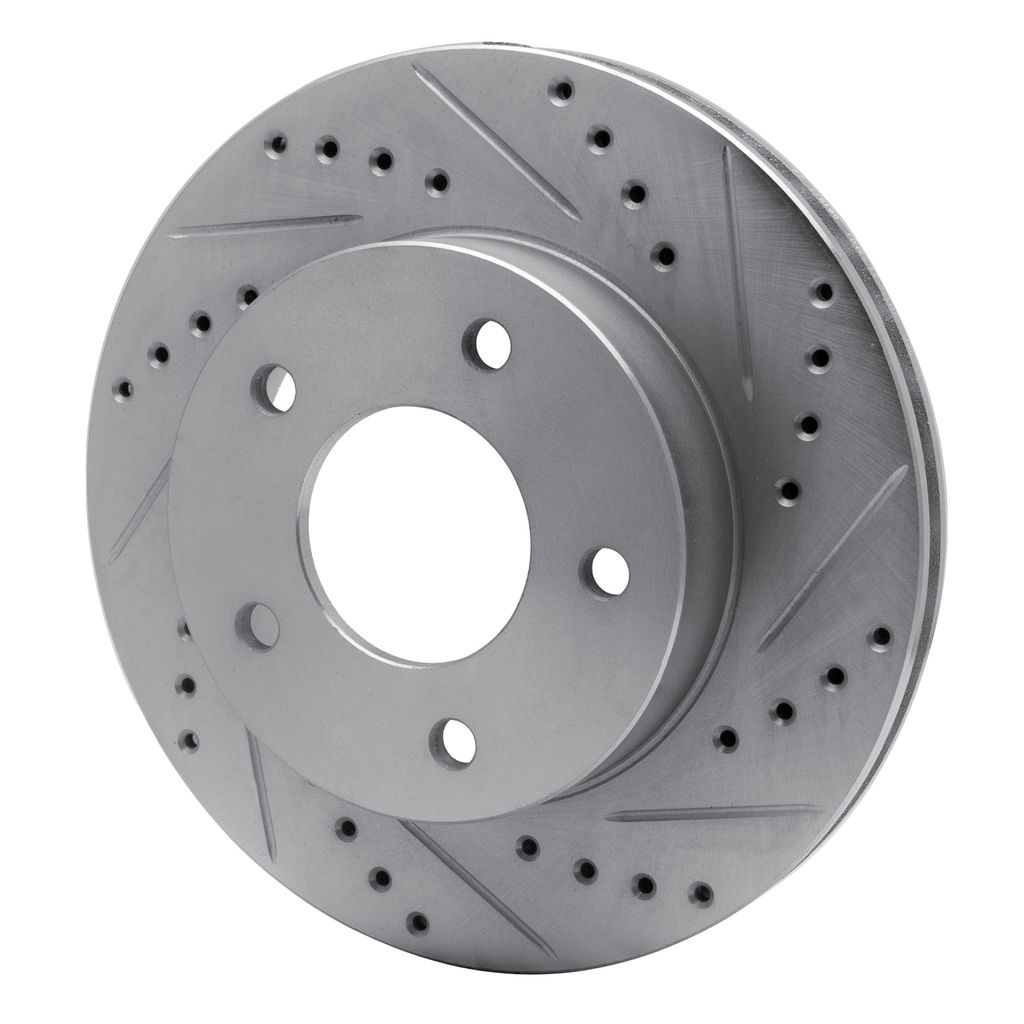 Dynamic Friction 631-56006D - Drilled and Slotted Silver Zinc Brake Rotor