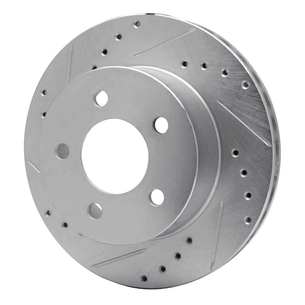 Dynamic Friction 631-56009L - Drilled and Slotted Silver Zinc Brake Rotor