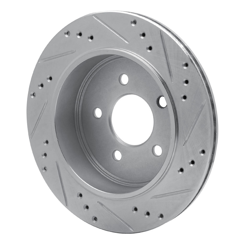 Dynamic Friction 631-56020L - Drilled and Slotted Silver Zinc Brake Rotor