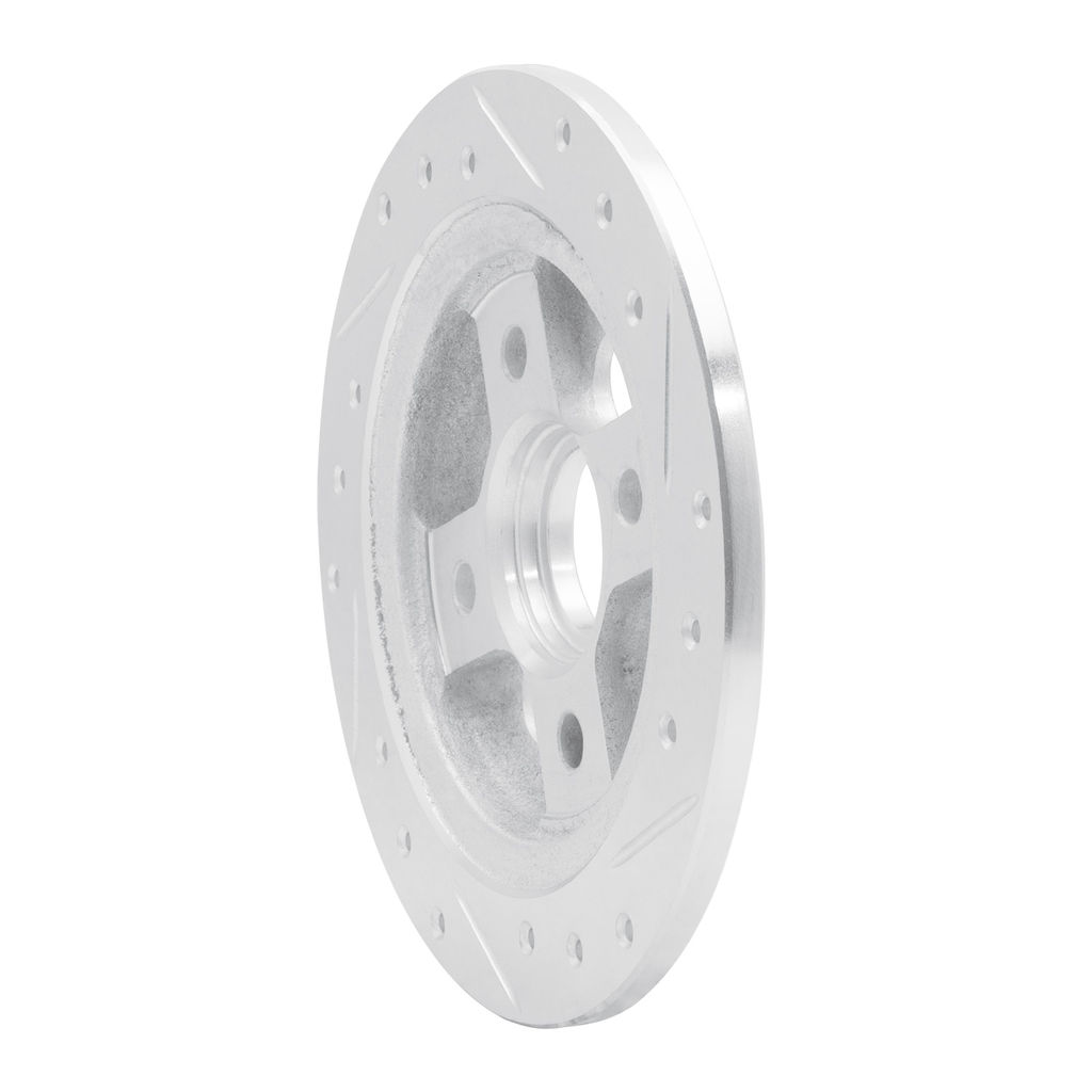 Dynamic Friction 631-58000L - Drilled and Slotted Silver Zinc Brake Rotor