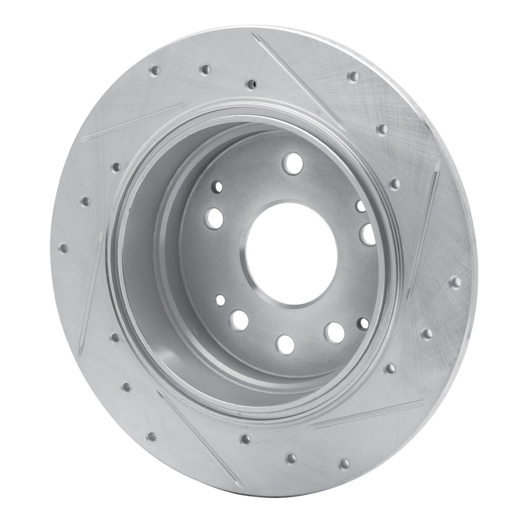 Dynamic Friction 631-58017L - Drilled and Slotted Silver Zinc Brake Rotor